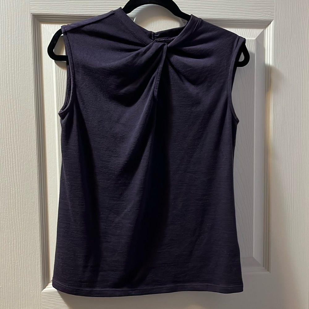 Women's Purple Knit Tank Top Dressy for Summer Office Wear Ellen Tracy Medium